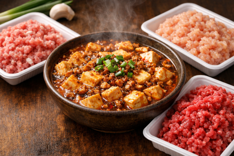 麻婆豆腐のひき肉は牛と豚どっち？鶏・合い挽き肉も含めて味の違いとおすすめを解説