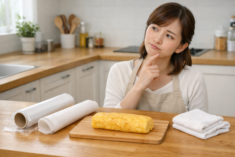だし巻き卵の巻きす代用は何が使える？家にあるもので簡単に形を整える方法