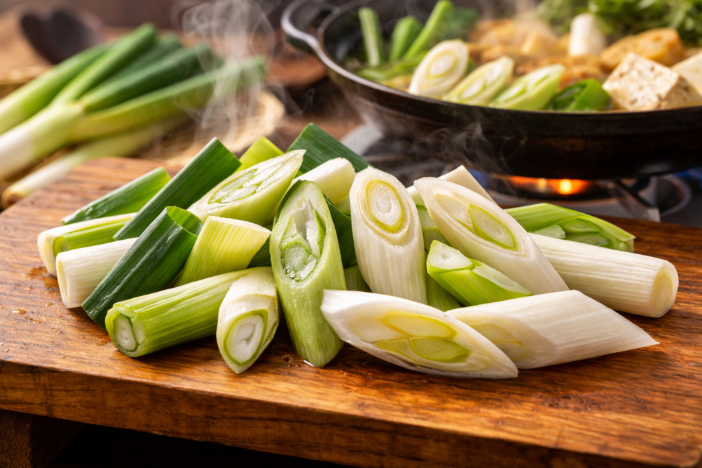 味噌汁にも入れられる、大きめカットのネギ