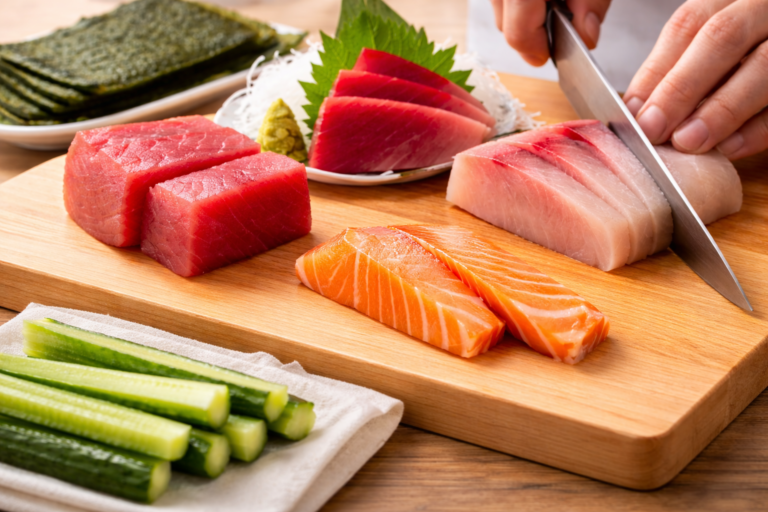 【画像】手巻き寿司ネタの切り方は？筋の向き・斜め切りのコツとNG例まで解説