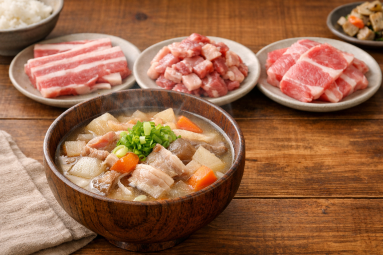 豚汁の豚肉の部位はどれが正解？バラ・コマ・ロースの違いを徹底比較