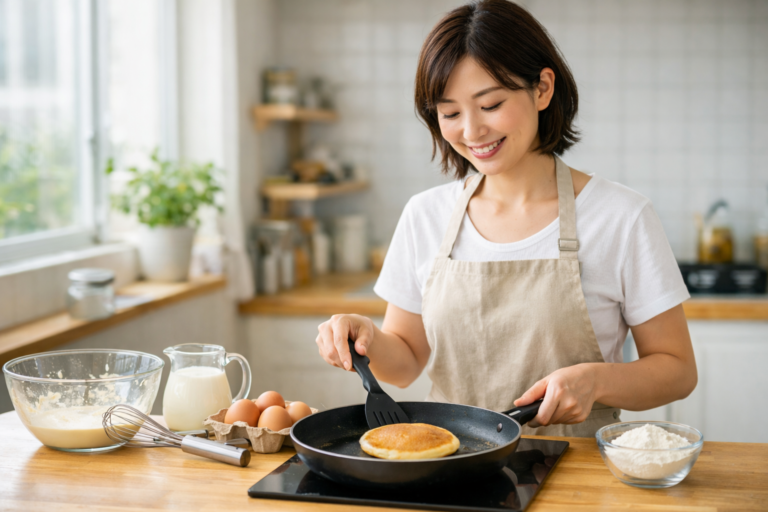 パンケーキはベーキングパウダーなしだとどうなる？膨らまない理由と代用品を解説