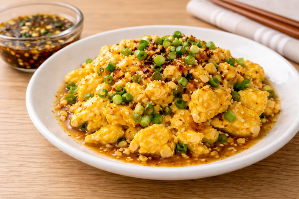 油淋鶏のたれで味付けした中華風の卵料理