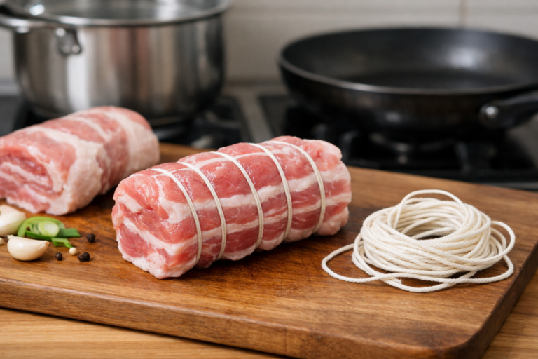 チャーシューの紐はなぜ縛る？外すタイミングと代用方法も解説